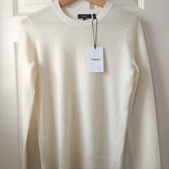 NWT Theory Kaylenna Crewneck Sweater in Feather Cashmere - Picture 4 of 5